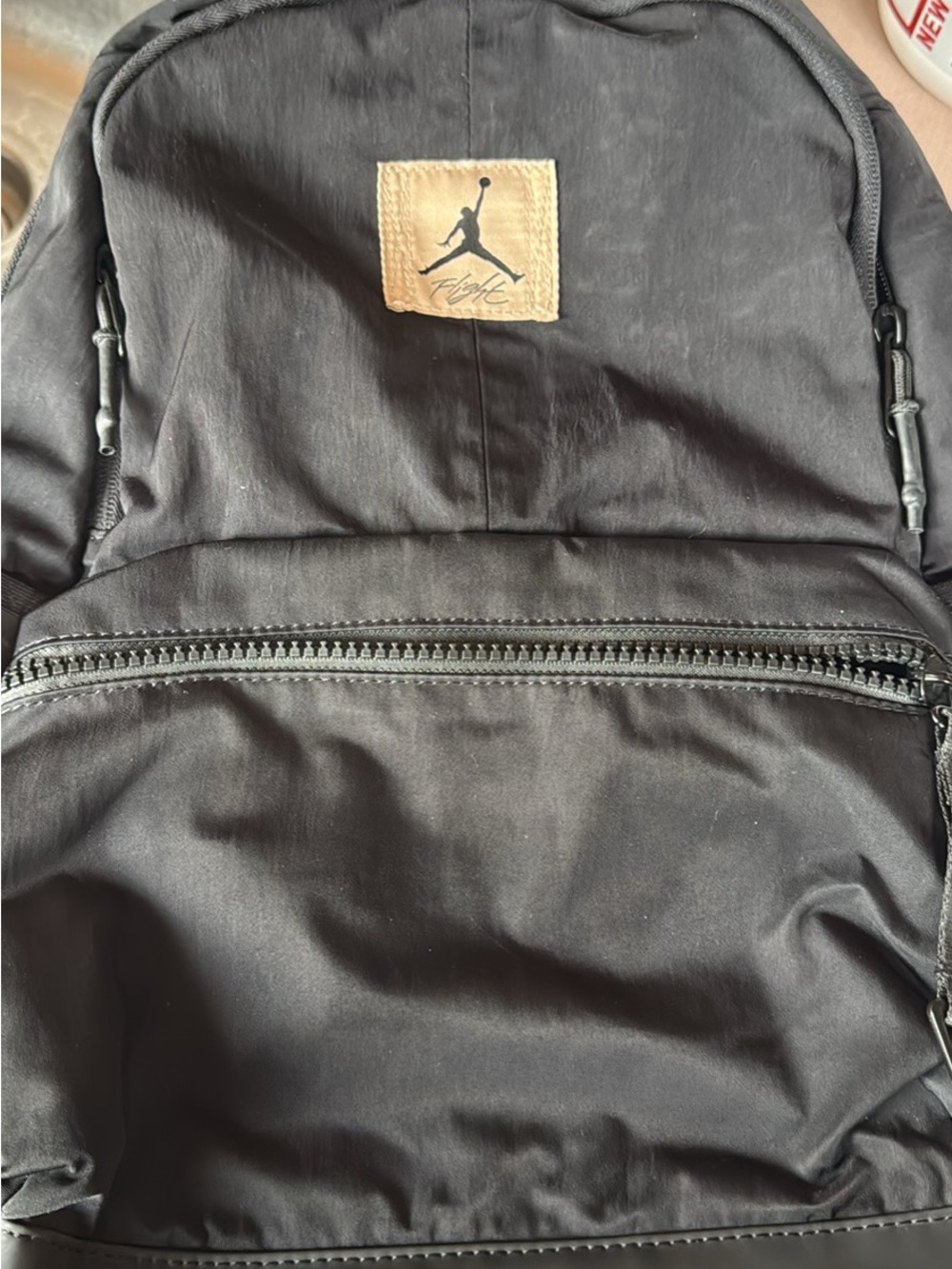Jordan Black Canvas Backpack with Tan Jumpman Patch